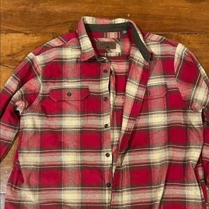 Orvis Red and Cream Plaid Shirt